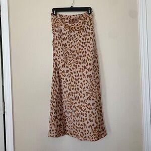 Free People Cheetah Silk Skirt